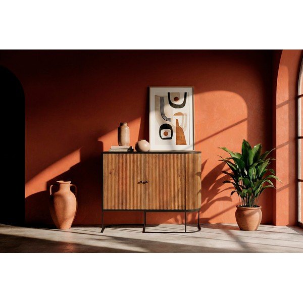 Comodă în culoare naturală din lemn de mango 110x90x40 cm Curve – MOME-image-2