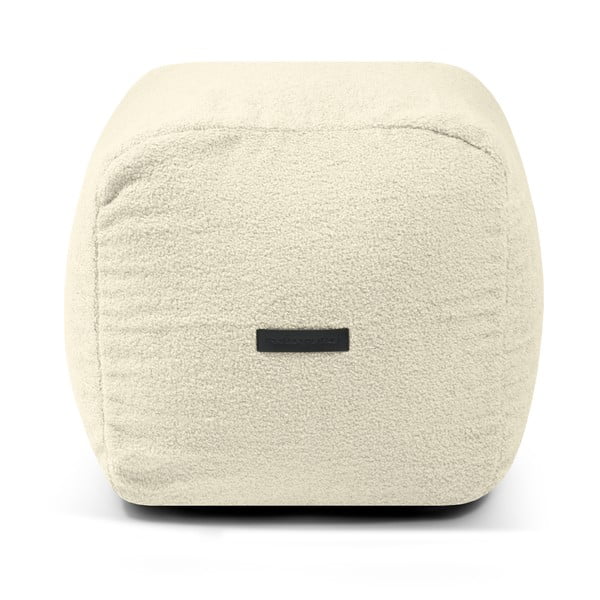 Fotoliu bean bag crem cu tapițerie din țesătură bouclé Plus 50 Lounge – SLOWDOWN-image-4