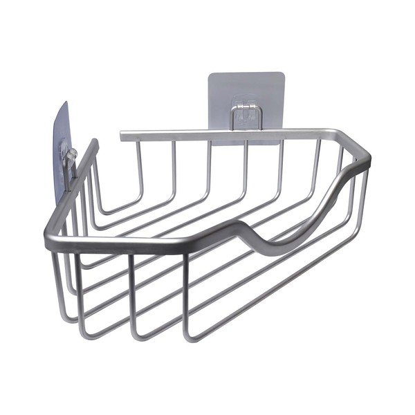 Raft pentru baie argintiu lucios autoadeziv/pentru colț din aluminiu Filaire Aluminium – douceur d'intérieur-image-1