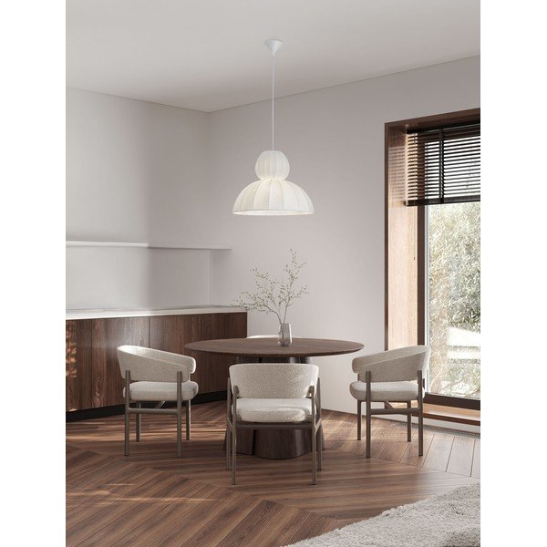 Lustră alb mat din material textil ø 50 cm Delina – Nova Luce-image-1