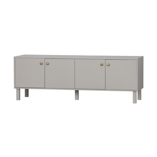 Comodă TV gri deschis din lemn de pin 160x56 cm Madu – WOOOD-image-4