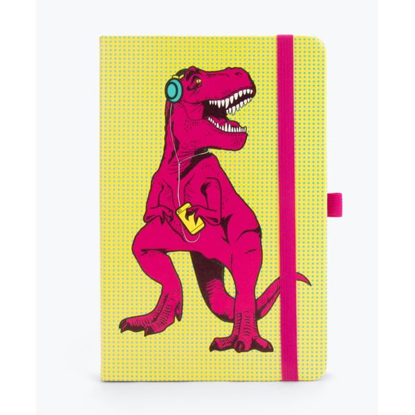 Agendă Just Mustard T-Rex, galben-roz, 190 file