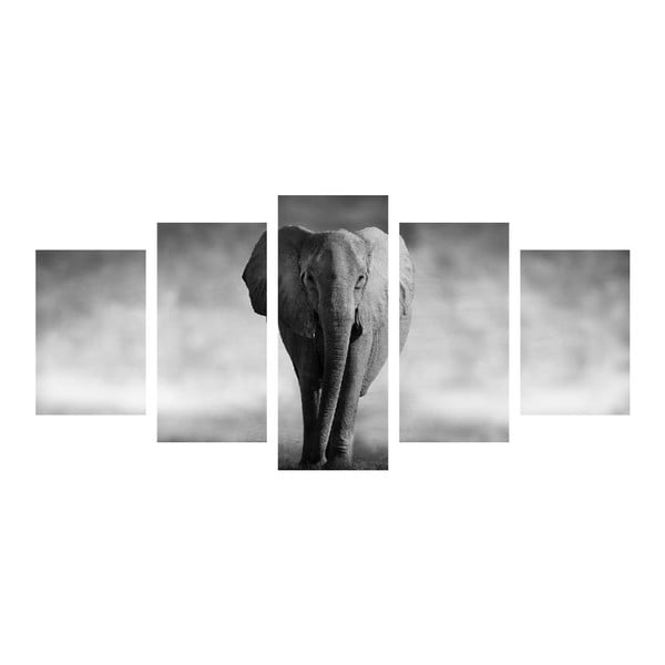 Tablou din mai multe piese Black&White Elephant