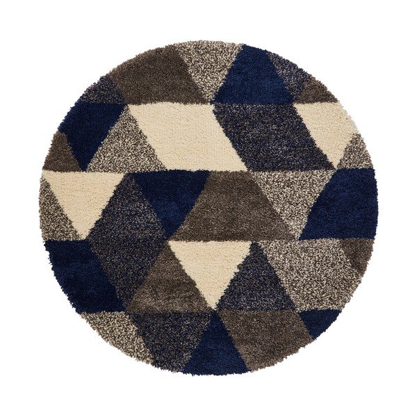 Covor Think Rugs Royal Nomadic Triangle, ø 160 cm, albastru-gri