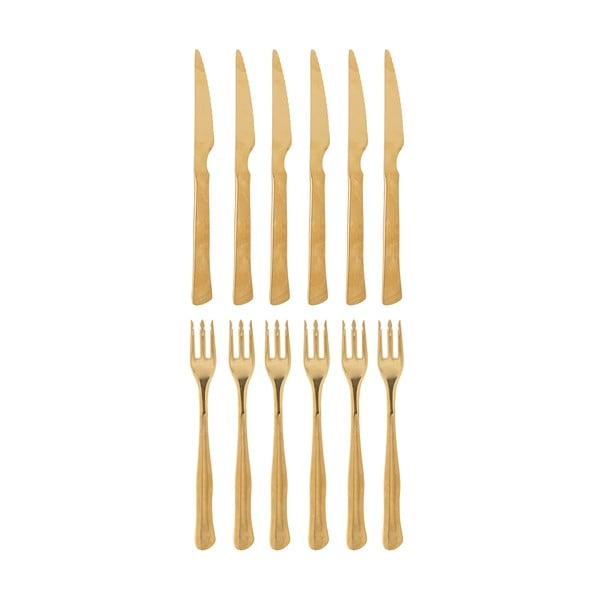 Tacâmuri aurii din oțel inoxidabil 12 buc. Ollin – Bloomingville