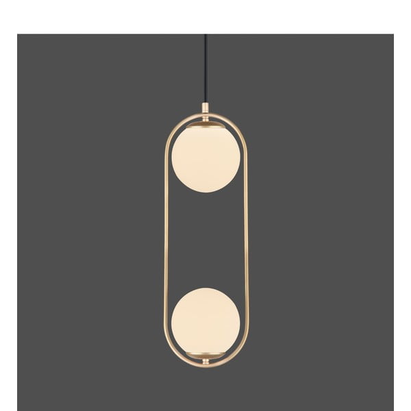 Lustră aurie cu abajur din sticlă ø 20 cm Arch – Squid Lighting-image-1