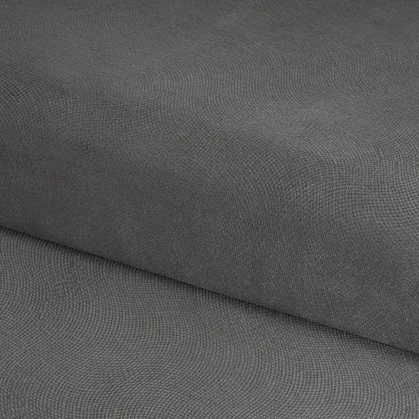 Taburet gri închis cu tapițerie din catifea Estela – Casa Selección-image-1