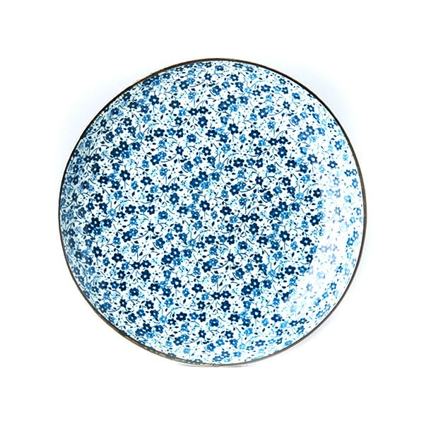 Farfurie din ceramică MIJ Daisy, ø 23 cm, alb - albastru