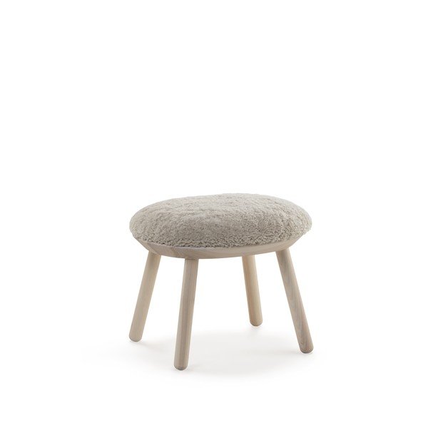 Taburet cu tapițerie din lână de oaie EMKO Naïve, bej-image-2