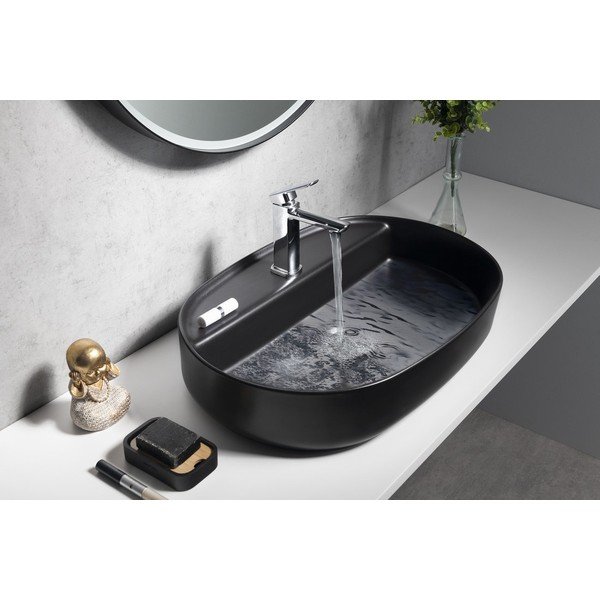Chiuvetă neagră din ceramică 60x40 cm Infinity Oval – Sapho-image-4