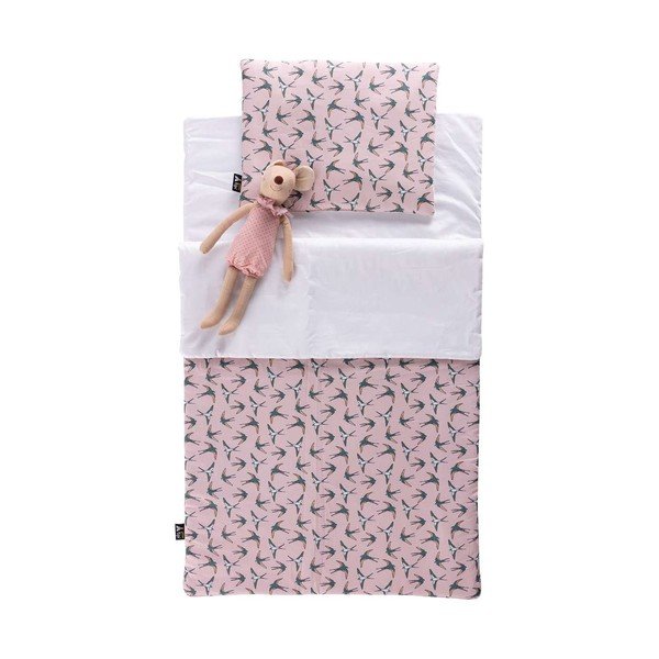 Sac de dormit pentru copii Pink & Swallows - Yellow Tipi-image-1
