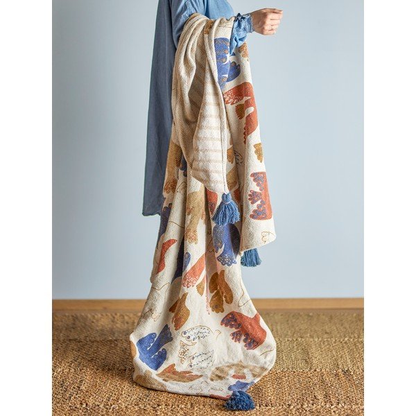 Pătură maro din bumbac reciclat 130x160 cm Anniversary – Bloomingville-image-1