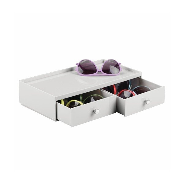Organizator cu 2 sertare InterDesign Desk, alb-image-3