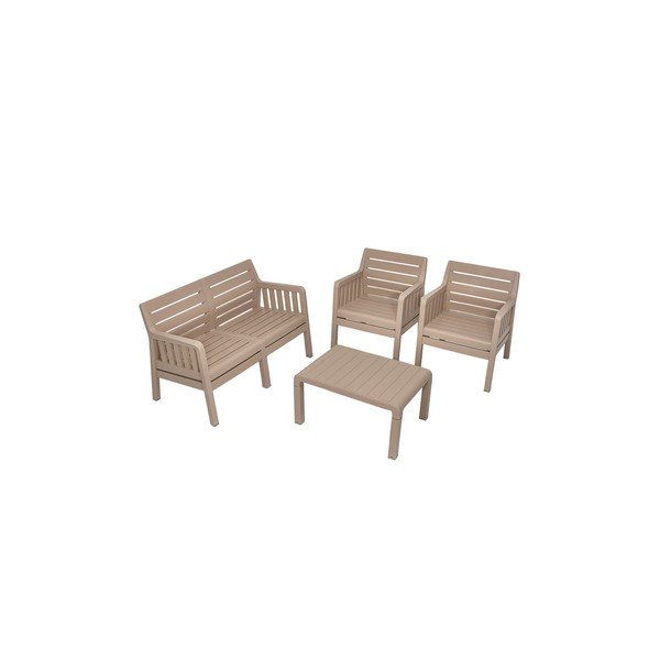 Set mobilier de grădină bej pentru 4 persoane Lara – Floriane Garden