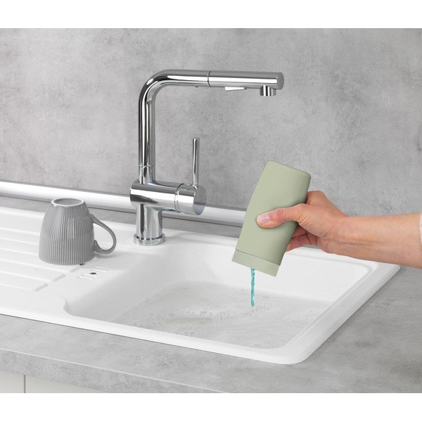 Dozator / dispenser de săpun din silicon Wenko Easy Squeez-e, verde-image-1