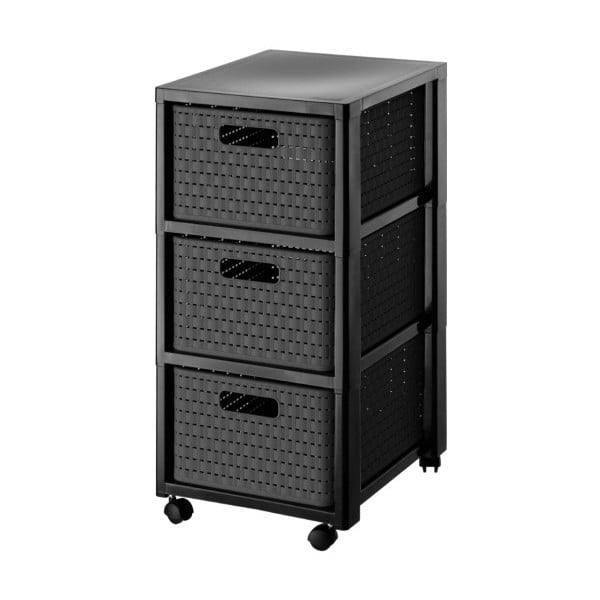 Etajeră de baie gri antracit din plastic 32,5x71 cm Country – Rotho