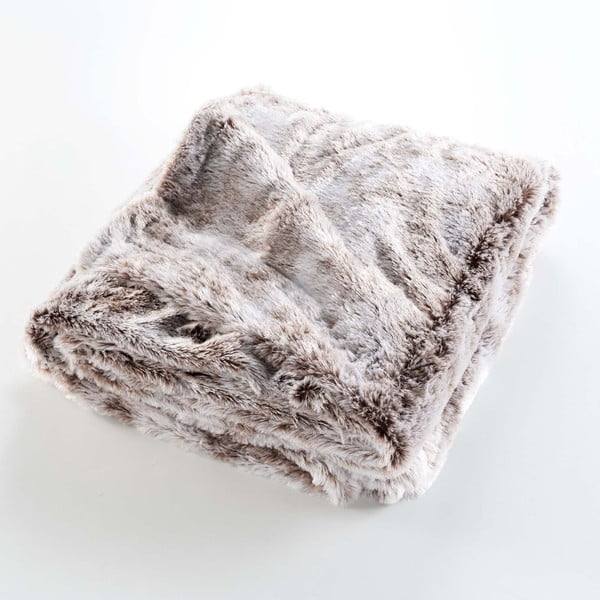 Pătură maro din blană artificială 180x220 cm Antartic – douceur d'intérieur