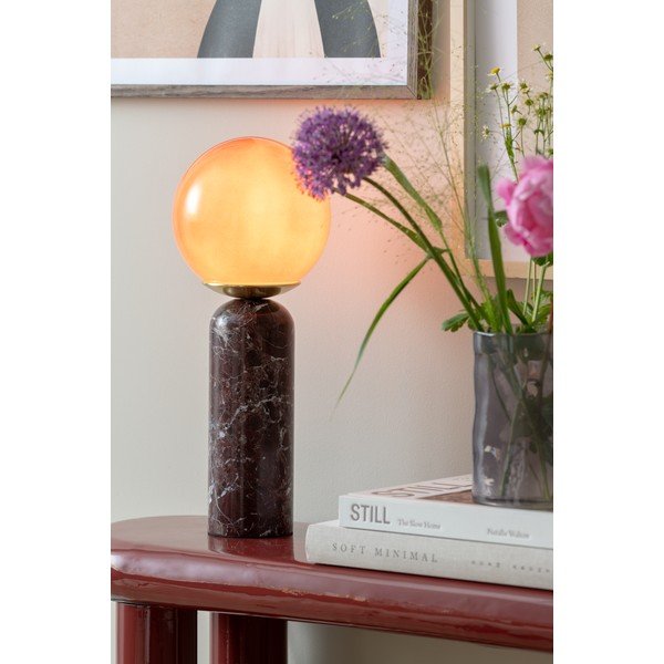 Veioză burgundy din marmură (înălțime 38 cm) Lazio Sphere – Leitmotiv-image-1