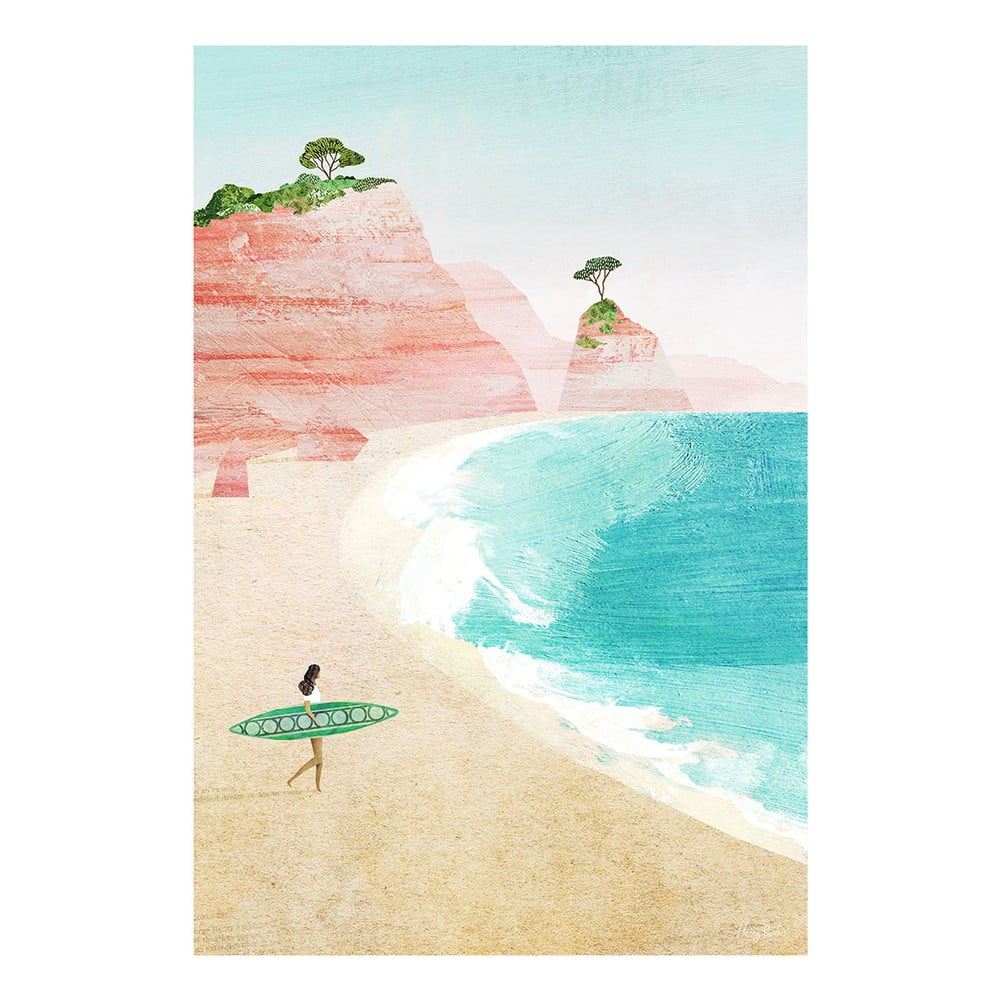 Poster 30x40 cm Surf Girl - Travelposter