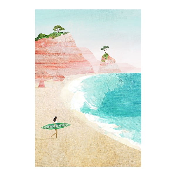 Poster 30x40 cm Surf Girl - Travelposter