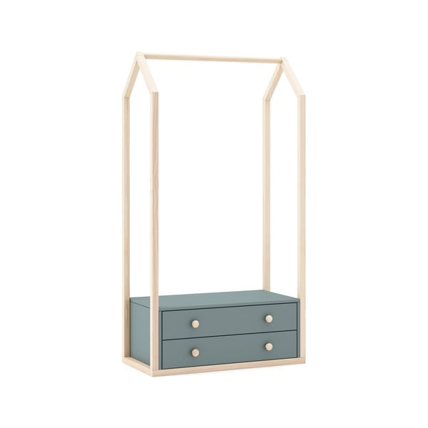 Șifonier de copii verde prăfuit deschis 80x170x40 cm Esteban – Marckeric-image-2