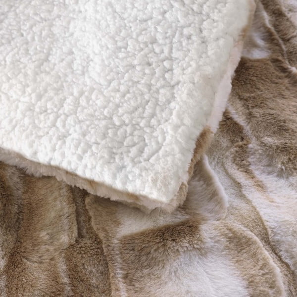 Pătură bej din blană artificială 180x220 cm Cheyenne – douceur d'intérieur-image-3
