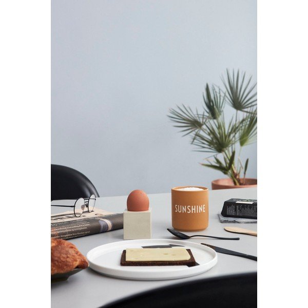 Cană din porțelan Design Letters Favourite Sunshine, galben muștar-image-1