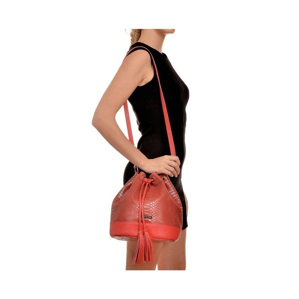 Poșetă din piele Luisa Vannini Dora, roșu-image-4