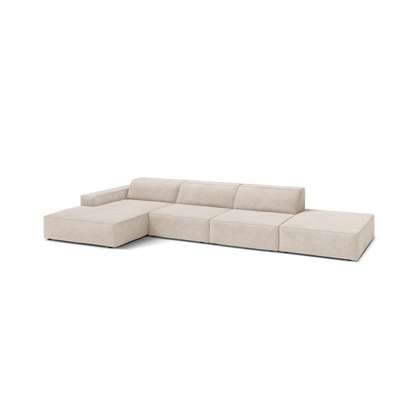 Colțar modular crem (cu colț pe partea stângă/cu șezlong) Jodie – Micadoni -image-1