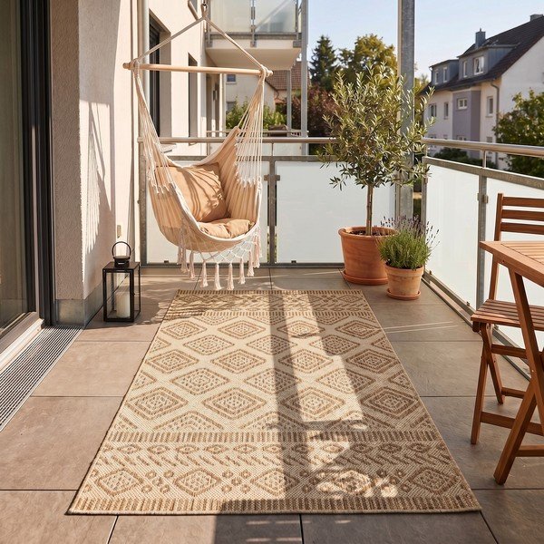 Covor pentru exterior și interior bej 80x150 cm Mira 1452 – Ayyildiz Carpets-image-1