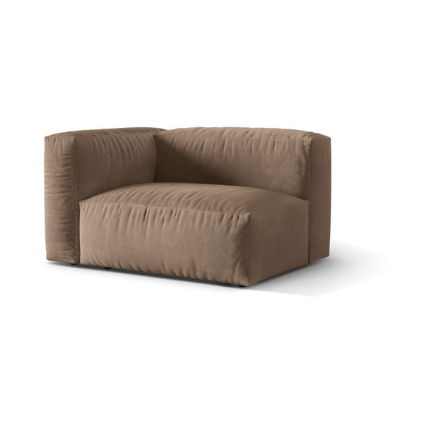 Modul pentru canapea modulară maro deschis cu tapițerie din catifea (cu colț pe partea stângă) Martina – Micadoni -image-2