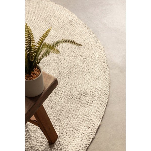 Covor crem reversibil/țesut manual rotund din iută ø 100 cm Braided – Hanse Home-image-2