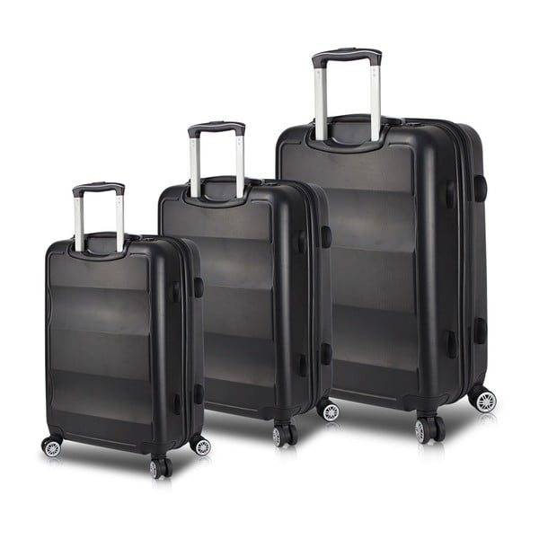 Set 3 valize cu roți și port USB My Valice LASSO Travel Set, negru
