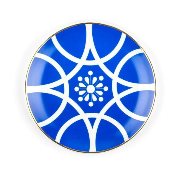 Farfurie din porțelan Vivas Larin, Ø 23 cm, albastru - alb