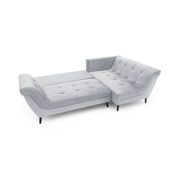 Canapea extensibilă Bobochic Paris Real, pe partea dreaptă, gri deschis-image-3