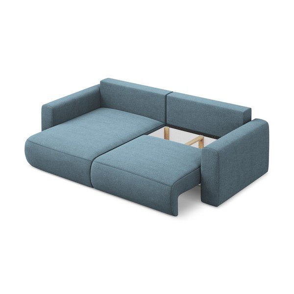 Colțar albastru deschis extensibil/cu spațiu de depozitare (cu colț pe partea stângă/cu șezlong) Kapua – Makamii-image-3