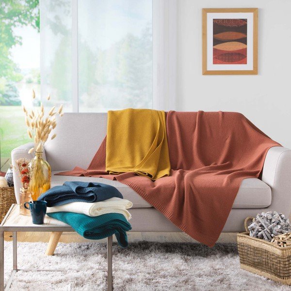 Pătură tricotată 125x150 cm Tricotine – douceur d'intérieur-image-3