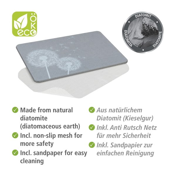 Covoraș de baie gri din diatomit 39x60 cm Astera – Wenko-image-3