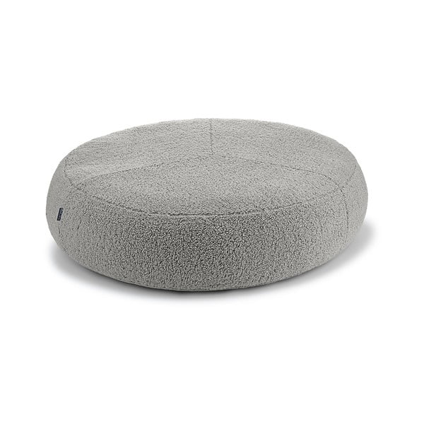 Pat  gri pentru câini din material bouclé ø 70 cm Senso Pouffe Pebble S/M – MiaCara