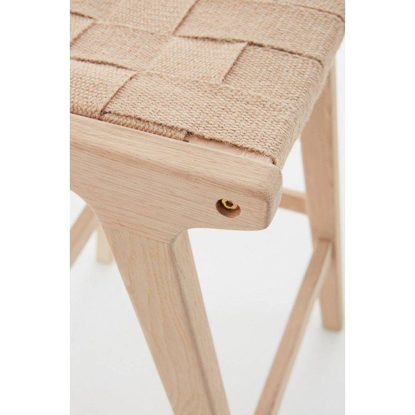 Set de scaune de bar în culoare naturală 2 buc. din lemn de stejar (înălțime șezut 65 cm) Norrebro – Jotex-image-3