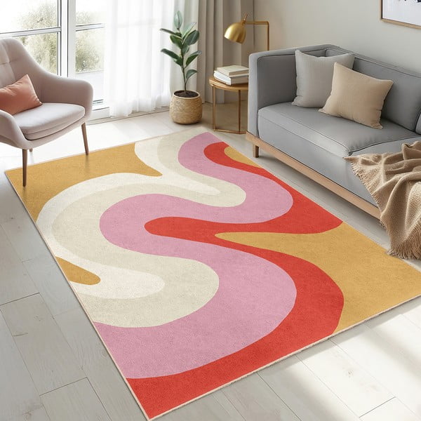 Covor galben-roz lavabil 160x230 cm Raspberry Creamsicle – Mila Home-image-4