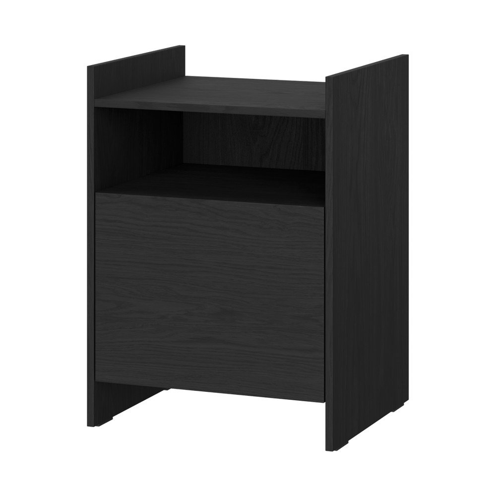 Noptieră neagră cu rafturi Toopt – noo.ma