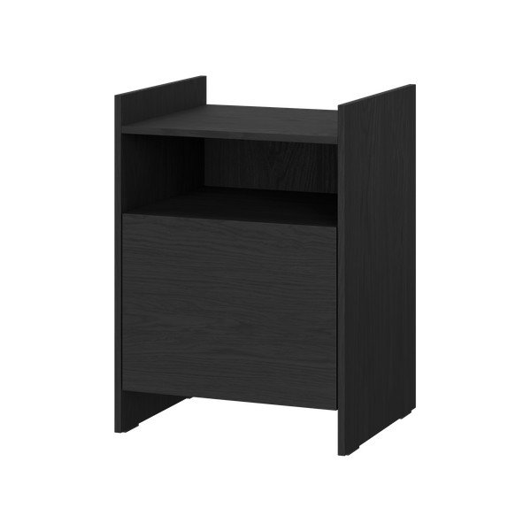 Noptieră neagră cu rafturi Toopt – noo.ma