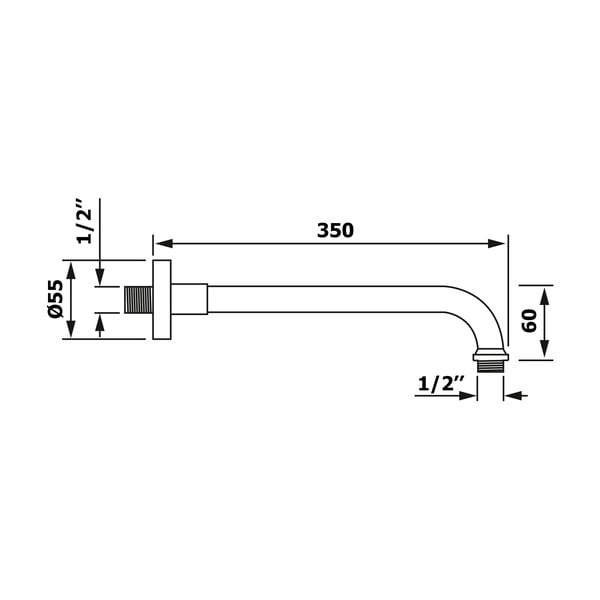 Componentă de conectare pentru duș negru-mat din alamă Aqualine  – Sapho-image-1