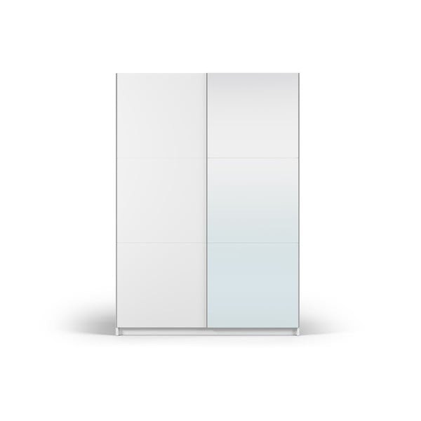 Dulap alb cu oglindă și uși glisante 151x215 cm Lisburn - Cosmopolitan Design
