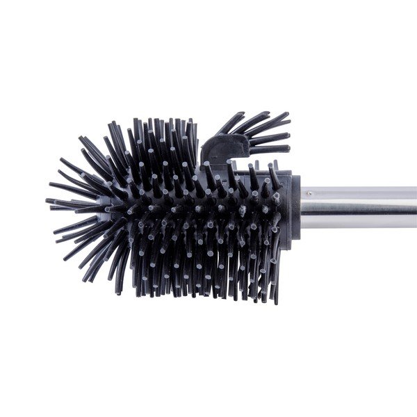 Perie WC cu mâner din oțel inoxidabil Wenko, negru-image-1