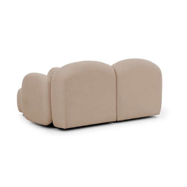 Colțar maro deschis cu tapițerie din țesătură bouclé (cu colț pe partea dreaptă/cu șezlong) Orbit – Ropez-image-3