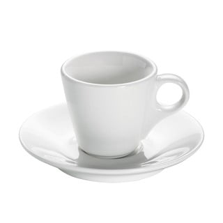 Ceașcă din porțelan cu farfurie Maxwell & Williams Basic Espresso, 70 ml, alb