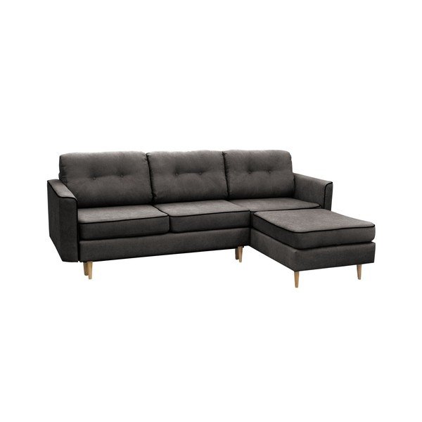 Colțar extensibil Mazzini Sofas Ladybird, extensie partea dreaptă, gri închis-image-2