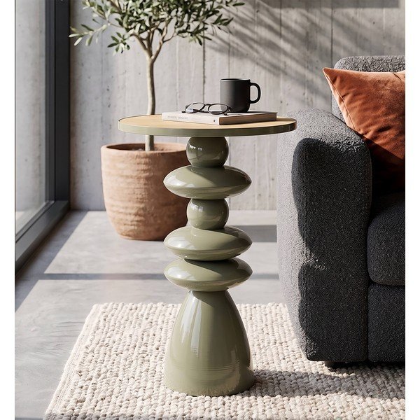 Măsuță auxiliară rotundă din metal ø 45,5 cm Metal Console – Mauro Ferretti-image-1